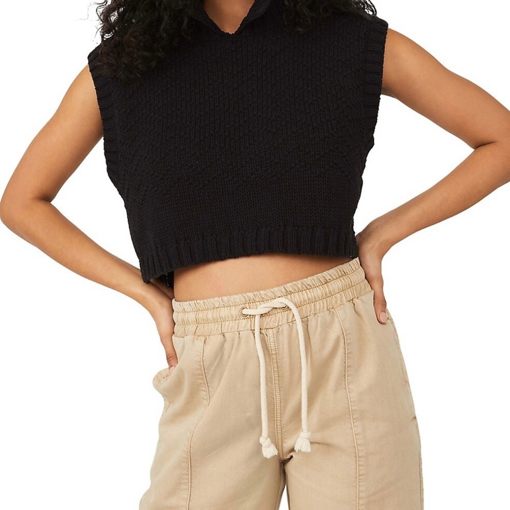 Free People Winding Road Collard Sweater Vest NWT